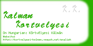 kalman kortvelyesi business card