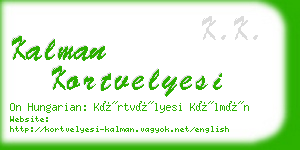 kalman kortvelyesi business card